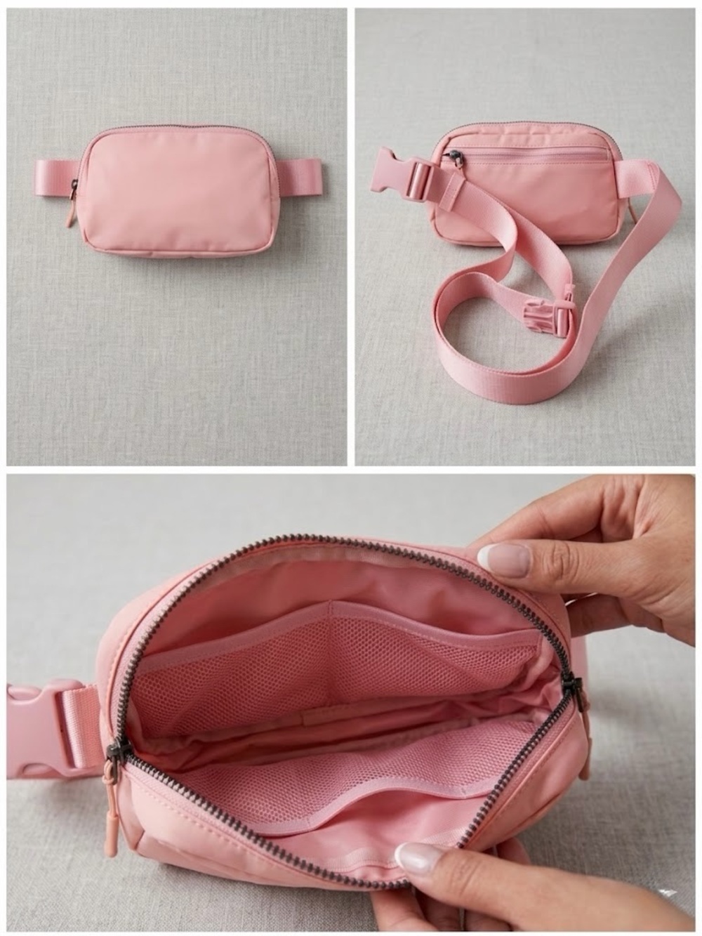 Pink Nylon Belt Bag